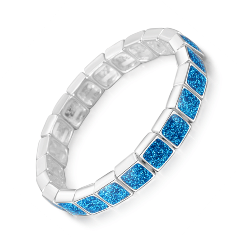 Synthetische Blue Fire Opal Vierkante Steen Armbanden Armbanden Voor Vrouwen Zilveren Kleur Armband Mode-sieraden Valentijnsdag