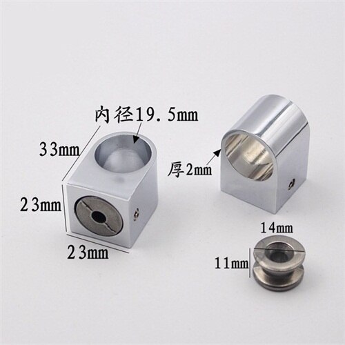 DRELD 2pcs Wardrobe Flange Seat 16/19mm Pipe Base Fixed Clamp Tube Socket Curtain Rod Closet Hanger Bracket Furniture Hardware: F