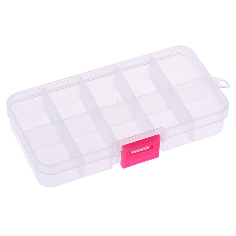 1PC 10 Compartments Clear Plastic Storage Box Jewelry Screw Organizer Container