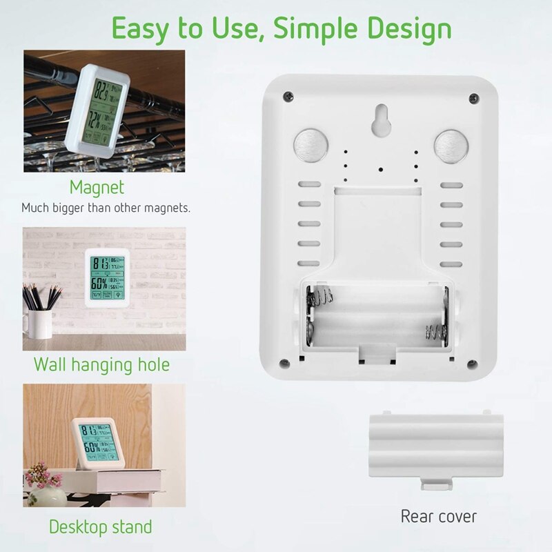 2 Pack Digital Indoor Thermometer and Hygrometer with Humidity Guage, Accurate Temperature Humidity Monitor Meter