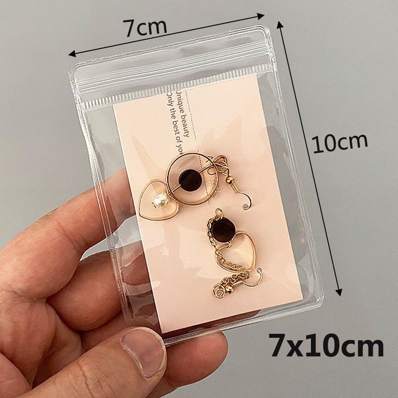 Sacchetti per gioielli in PVC trasparente da 20 pezzi sacchetti sacchetto di immagazzinaggio carino anti-ossidazione per orecchini collana braccialetto Schermo sacchetto di imballaggio: Rosso