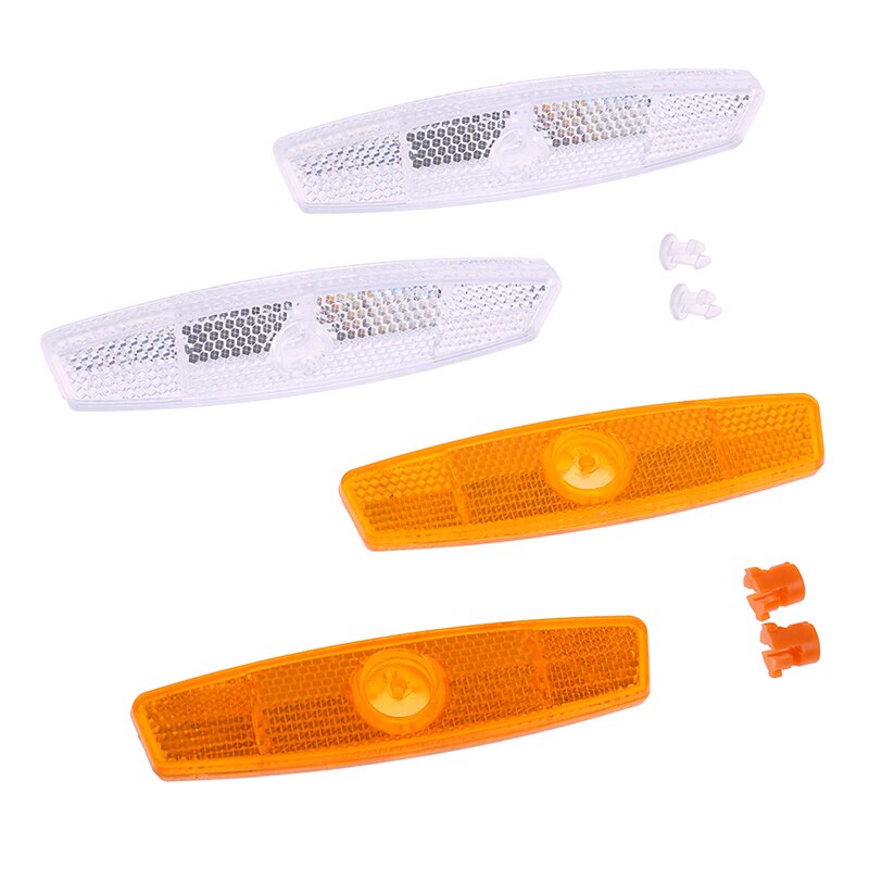 2Pcs Fiets Spaken Reflecterende Strips Fiets Reflectoren Fiets Waarschuwingslampjes Spoke Lights Levert Geel/Wit
