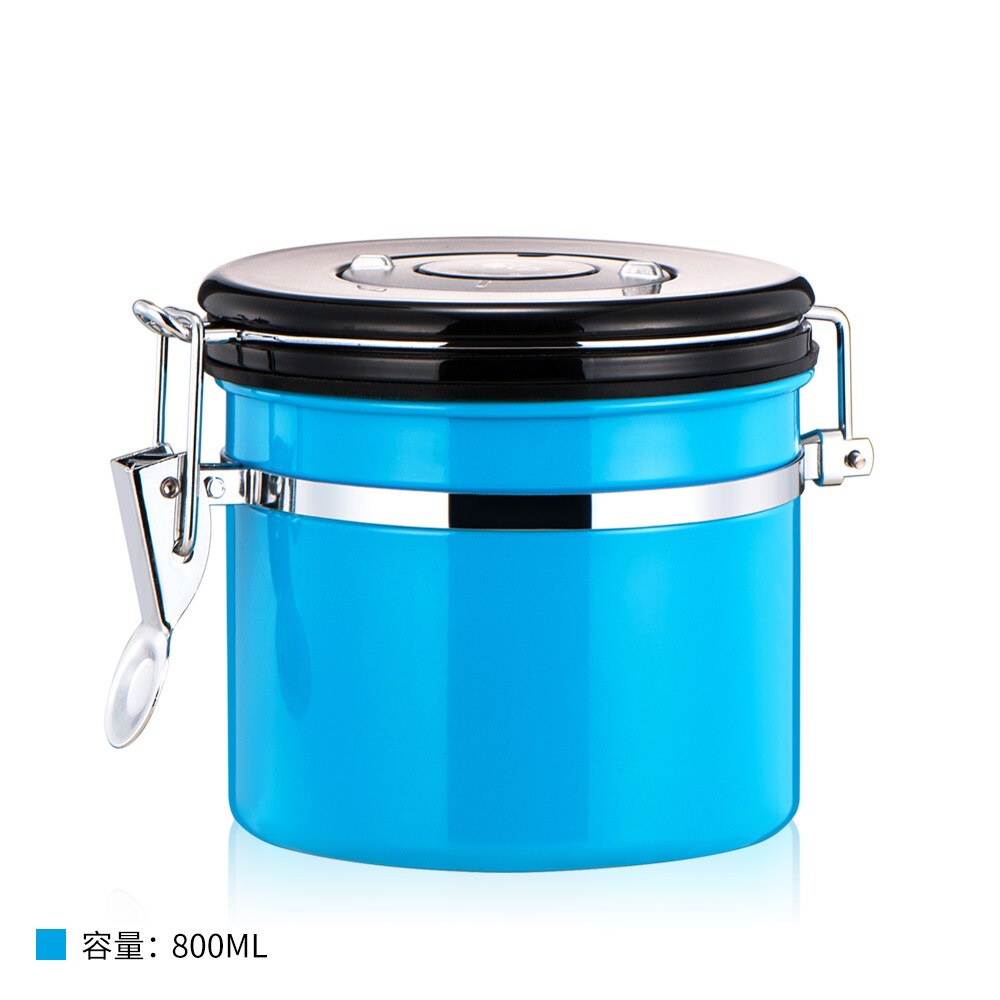 Roestvrijstalen koffiebonen verzegelde blikken met uitlaatklep roestvrijstalen verzegelde blikken theeblikken melkpoederblikken 800ml: 2