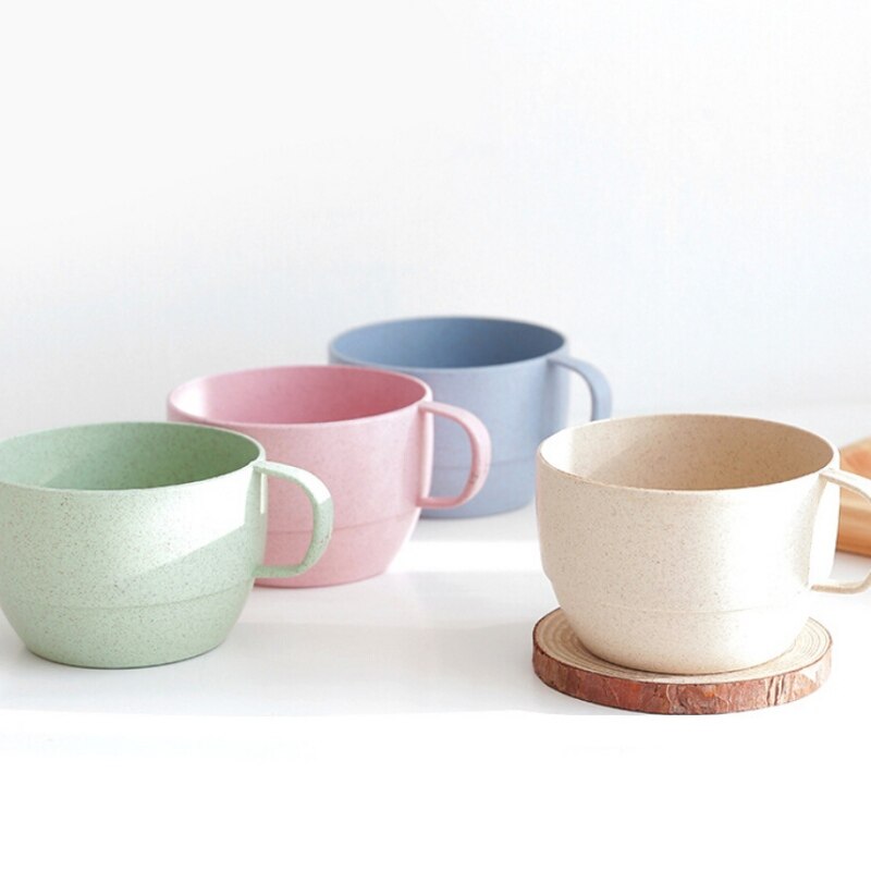 CH- Eco-Friendly Wheat Straw Milk Office Coffee Cup Plastic Breakfast Cup Teacup Mug Drinks Water Cups