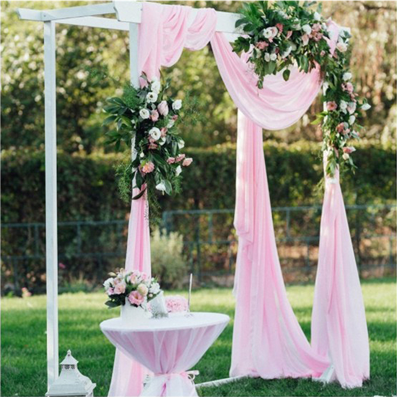 Wedding Arch Drapping Fabric Party Supplies Chiffon Fabric Drapes Backdrop Curtain Drapery Ceremony Reception Hanging Decor: Pink
