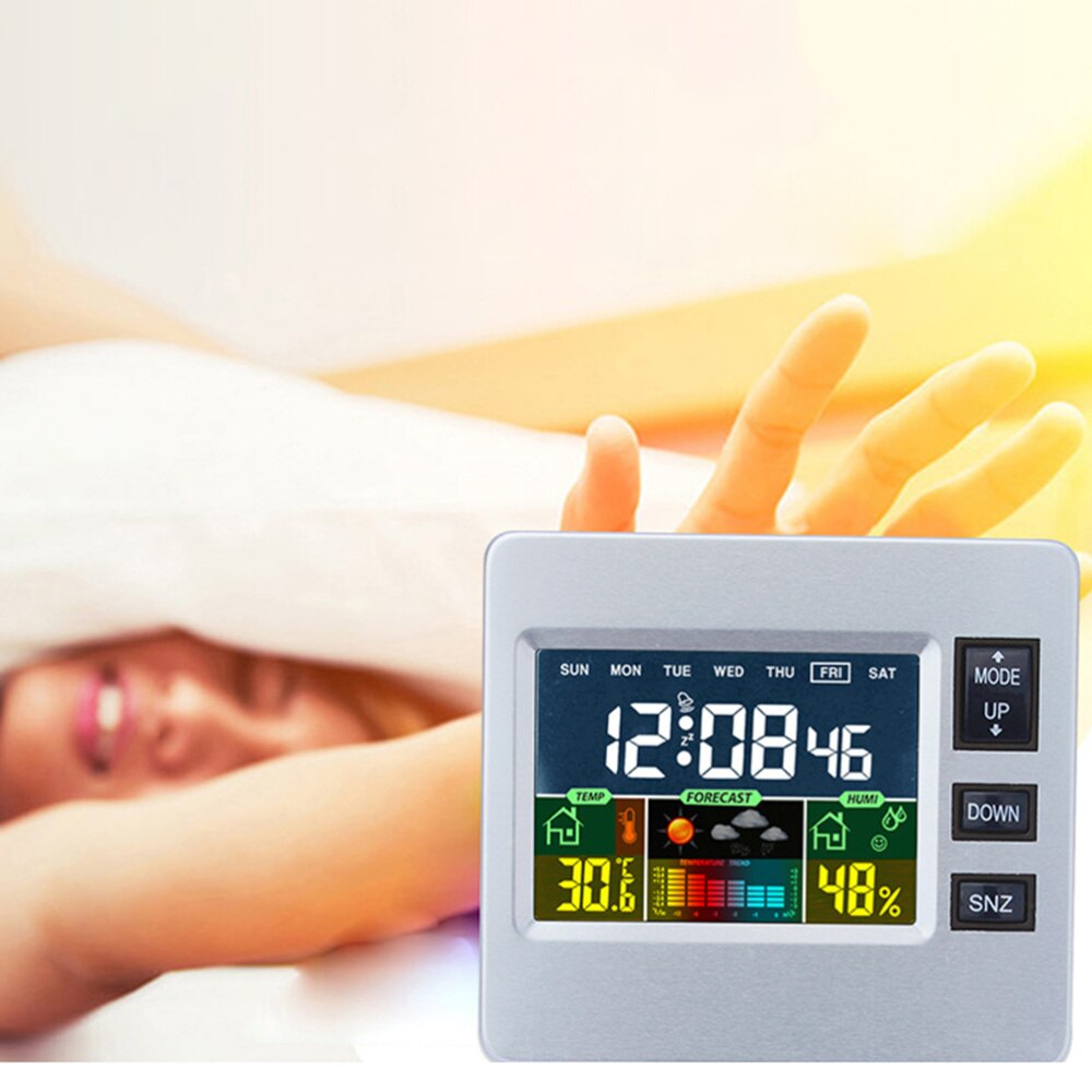 Digital Night Lights LED Desk Alarm Clock Luminous Clock Display Calendar Temperature