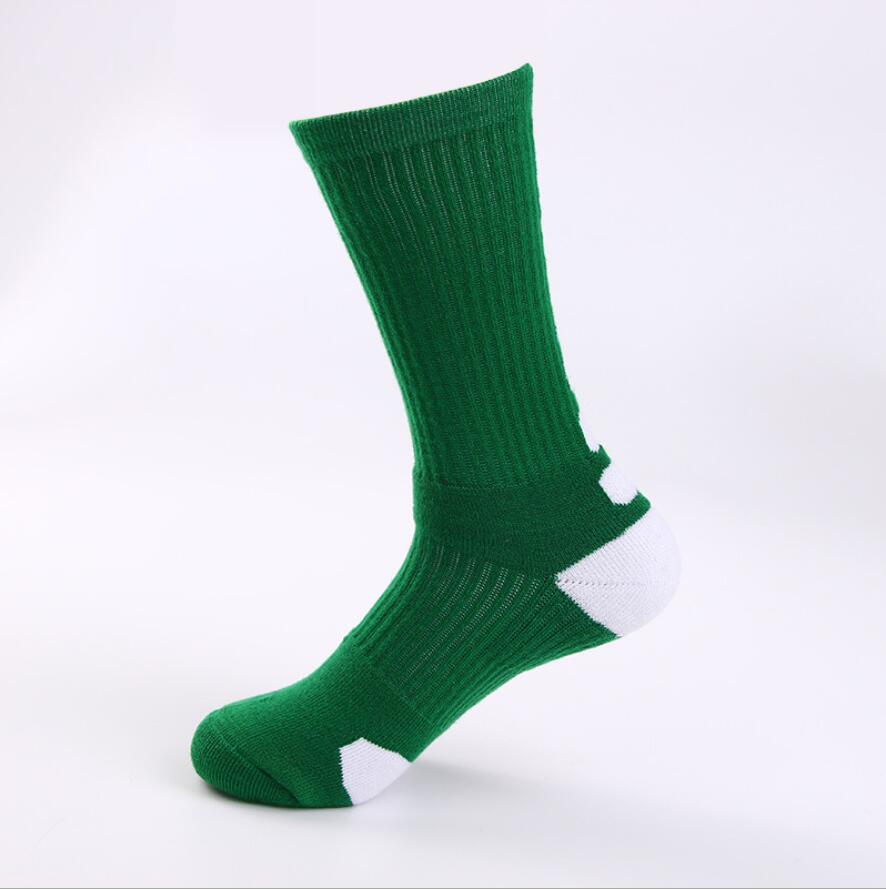 Men Outdoor Sport Cycling Bike Socks Hiking Basketball Football Running Soccer Compression Socks Calcetines Ciclismo Hombre: Green White