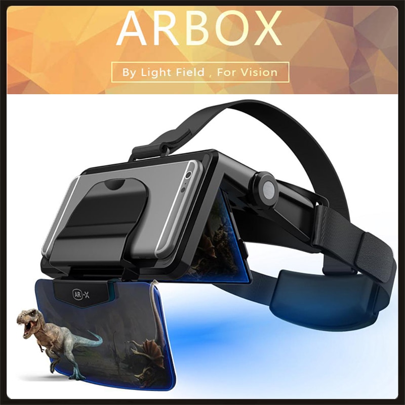 AR Box Holographic Effects Smart Helmet Augmented Reality Glasses 3D Virtual Reality AR Glasses for 4.7-6.3 inch Phone