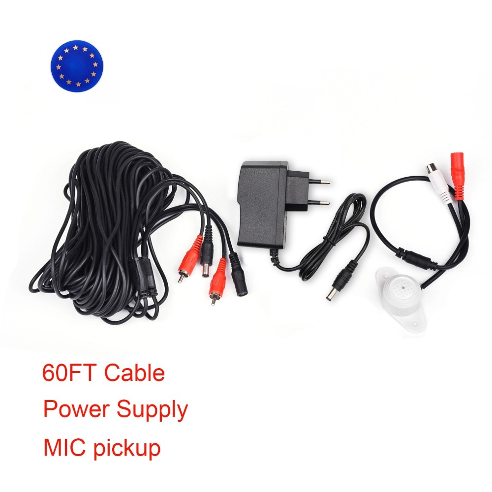 Mini MIC CCTV Microfoon Audio Pickup Apparaat Camera Adapter Hoge Gevoeligheid Goede DC12V Power Kabel 60FT Kabel Tonton