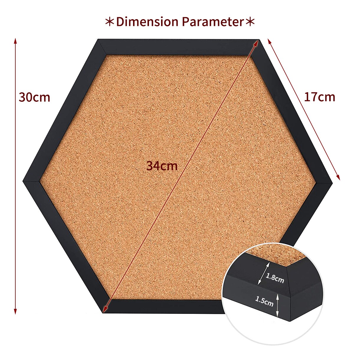 Neue Stil Gleichseitiges Hexagon Kork Bord innovativ Nachricht Bord Stift Bretter Holz Rahmen Dekorative Postkarte Zauberstab Bekanntmachung Gremium
