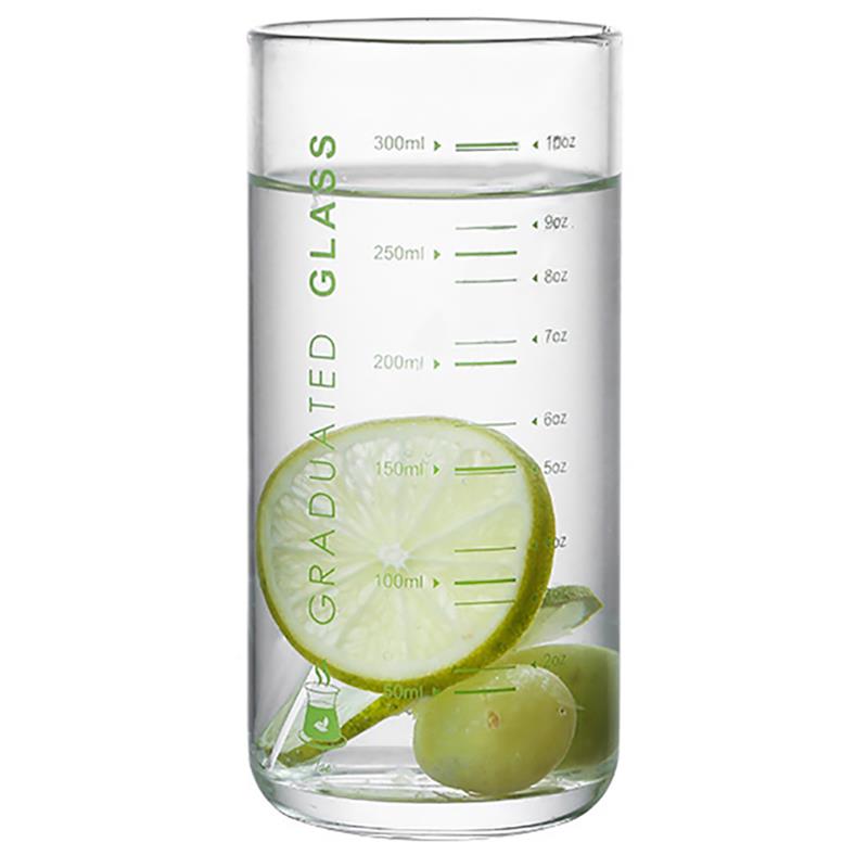 11.16oz varmebestandigt drikkeglas multi-use vandglas highball-glas med måleudstyr: 2