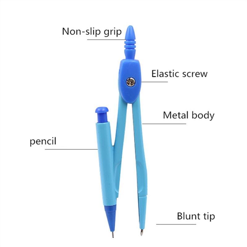 Compas d'école pour filles mignonnes, papeterie pour écoliers, ensemble de géométrie compas brujula, accessoires de dessin en maths