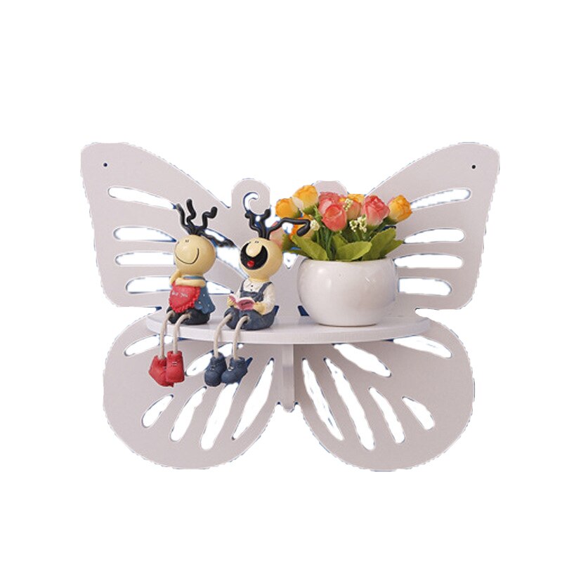 Estante de pared con forma de mariposa para decoración, estantería de partición Pastoral creativa para artículos pequeños, novedad de