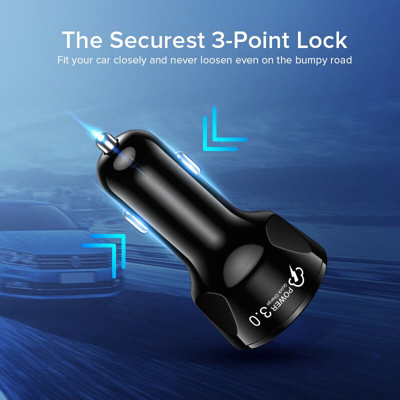 GETIHU 35W 3 Ports USB Car Charger Fast Phone Charge For iPhone 12 11 Pro X XS XR Max 6 7 8 Plus Xiaomi Mi Samsung Huawei iPad