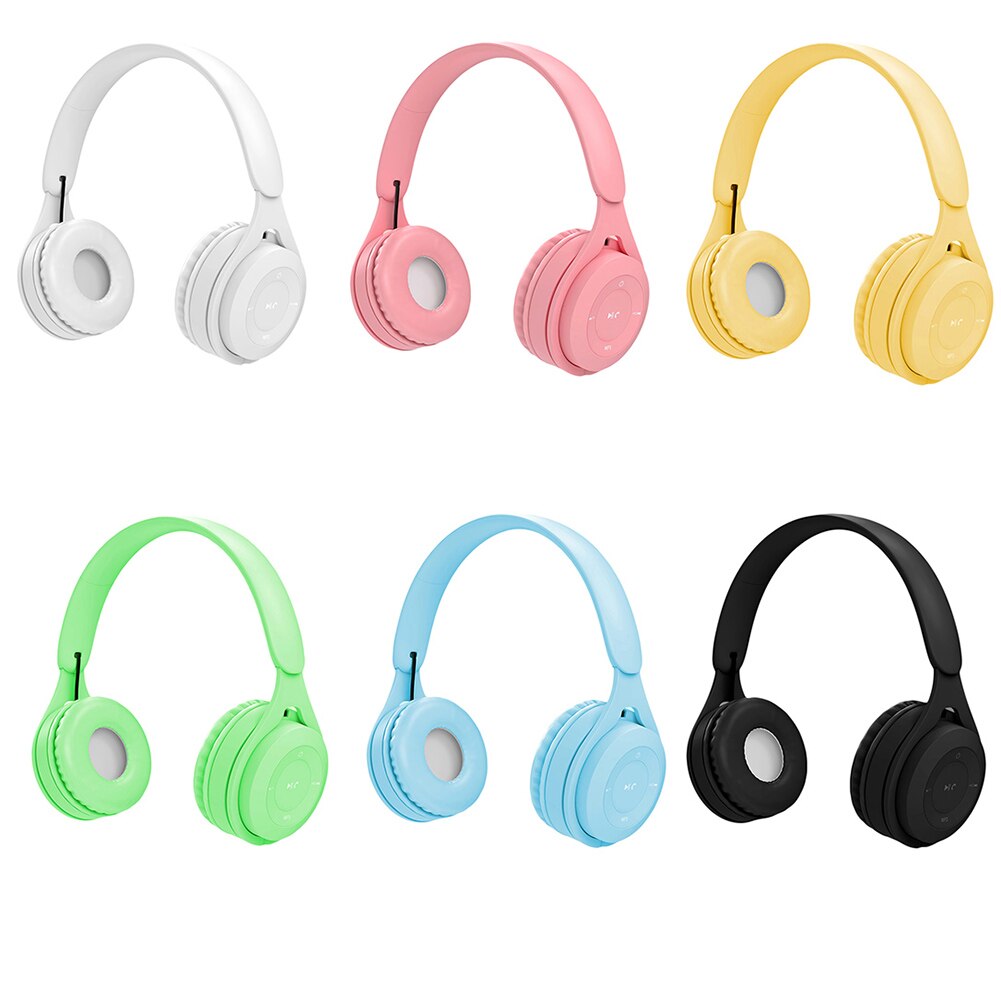 Barn bluetooth 5.0 trådlöst headset justerbart hopfällbart stereo over-ear headset hörlurar hifi musikspelare med mikrofon