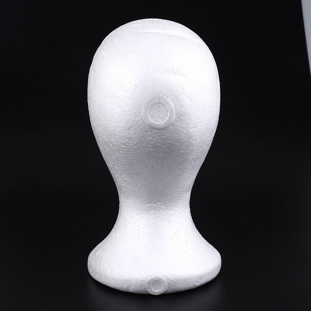Kvindelig styrofoam skum mannequin dukke hoved model hår hat paryk briller display