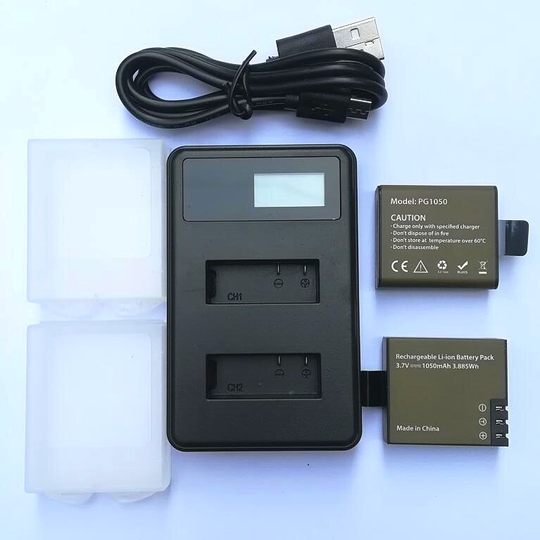 Oryginalna ładowarka 1350/1050mAh podwójna ładowarka do SJCAM Sj4000 powietrza Sj5000X C30 EKEN H9R Akaso V50 akcesoria do kamer w ruchu: D Combination