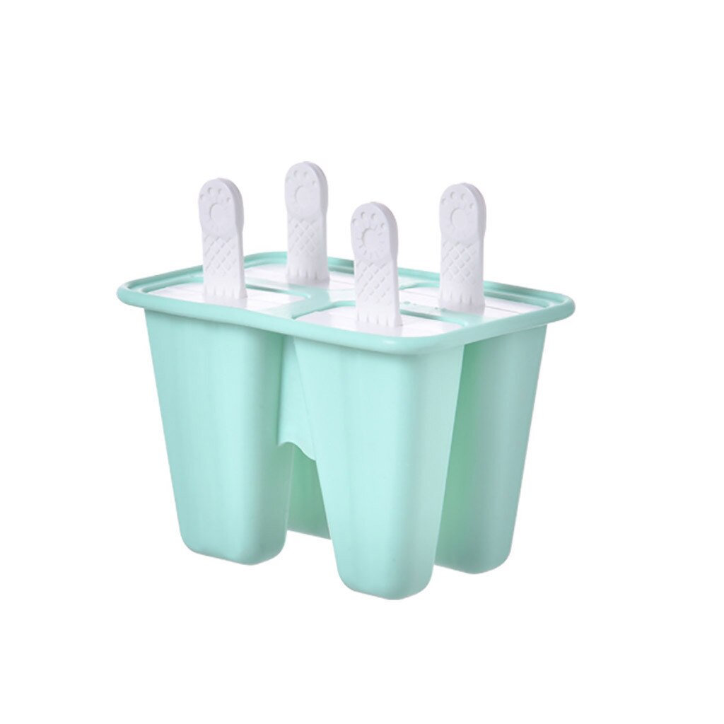 Quatro grade molde de gelo criativo diy verão 20 ml silicone 4 buraco picolé molde moldes de gelo clássico bandejas moldes reutilizáveis: 2