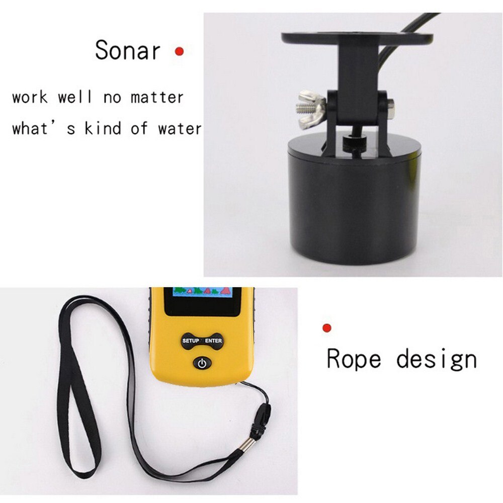 100M Fish Finder Smart Portable Sonar LCD Finder Fish Finders Fish Lure Echosounder Fishing Sensor Depth Echo Transducer Alarm