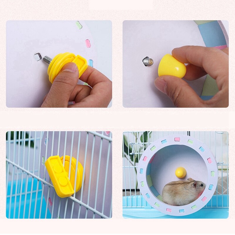 Pet Sports Fitness Hamster Running Wheel Hamster Jogging Wheel DIY Mute Color Funny Running PVC Disc Toy Hamster Pet Supplies
