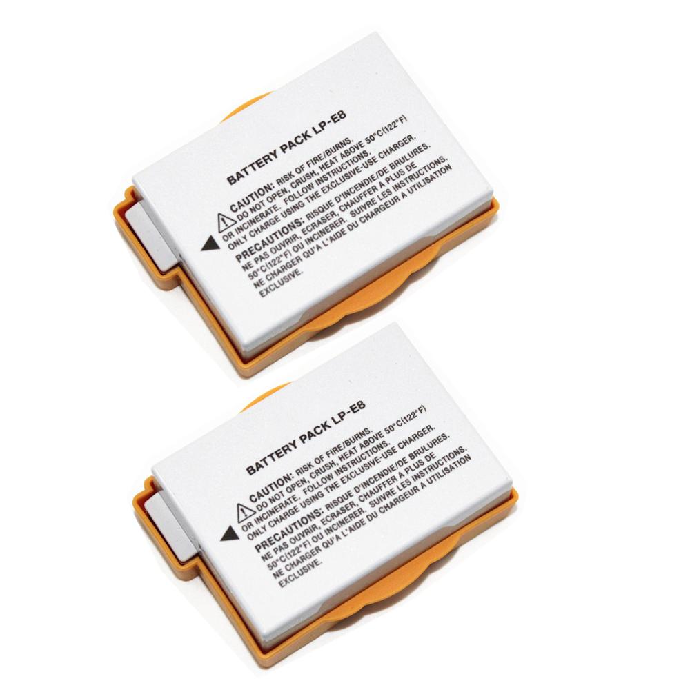 2pcs Original 1120mah LP-E8 LPE8 Camera Battery for Canon 550D 600D 650D 700D Kiss X4 X5 X6i X7i Rebel T2i T3i T4i T5i battery