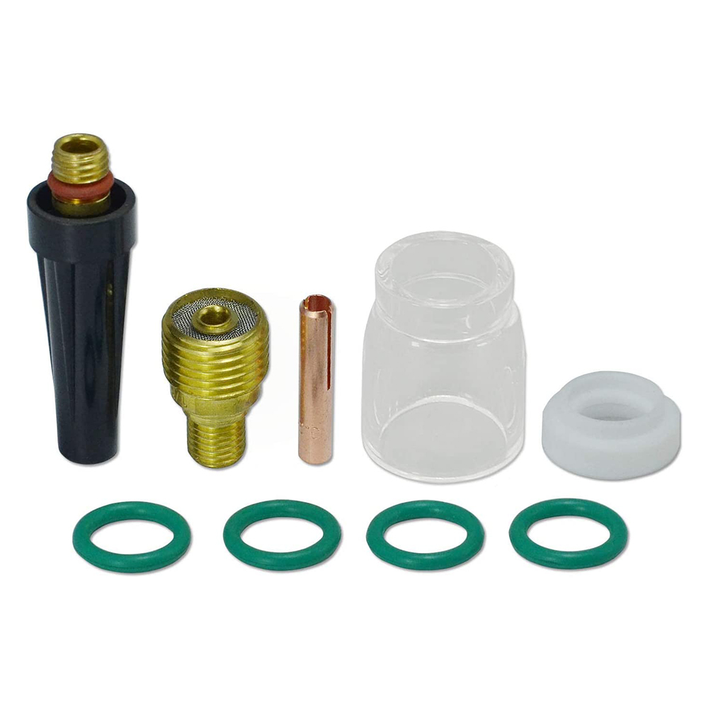 9pcs TIG Gas Lens Collets Body Pyrex Glass Cup TIG Insulators Cup Gaskets，Medium Back Cup Assorted kit TIG Welding Torch: Pyrex Cup 8 9pcs