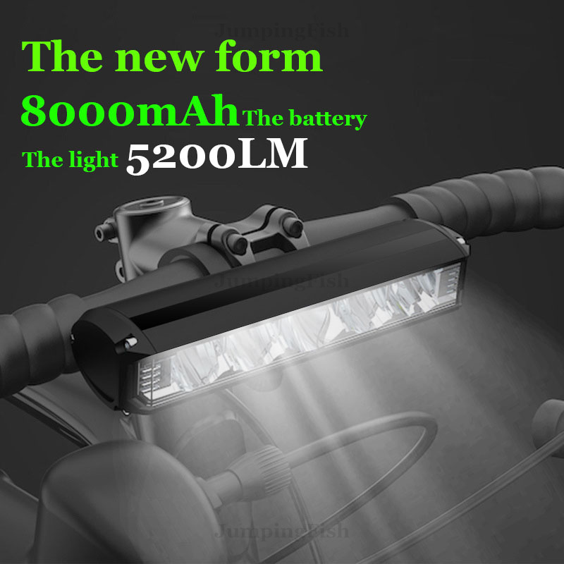 Fiets Licht Voor 5200LM Led Licht Voor Fiets 8000Mah Mountain Cycle Koplamp Lamp Mtb Fiets Licht Usb Zaklamp Super brigh