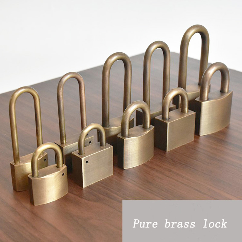 Solid Brass Padlock Multifunctional Door Lock Safety Waterproof Antirust Never Rust Security Outdoor Pure Copper Lock