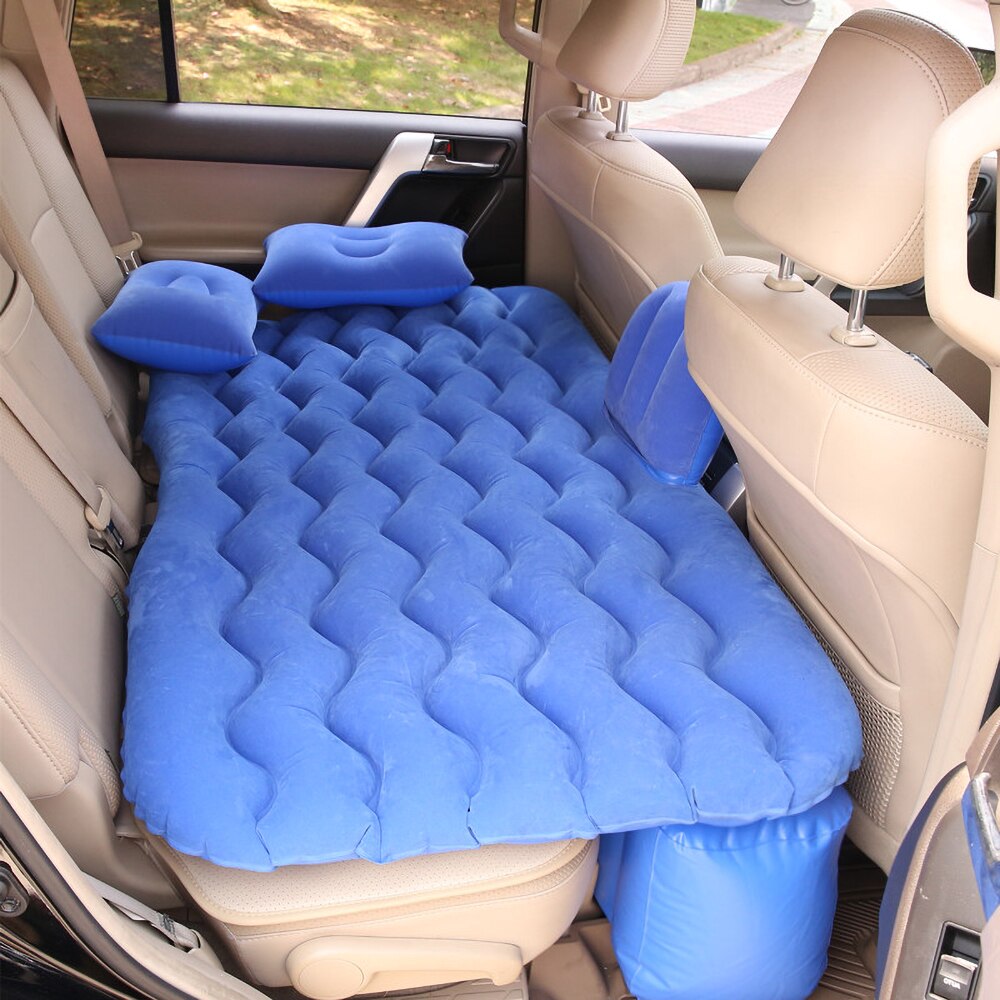 Colchón inflable multifuncional para coche y SUV, cama de viaje para descanso, asiento de coche Universal, para acampar al aire libre y playa: Azul