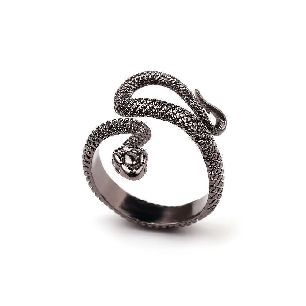 Bague serpent rétro Punk pour hommes et femmes, 4 pièces, couleur Antique exagérée, personnalité de la , stéréoscopique, ouverture ajustable