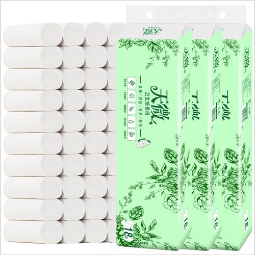 6/12/14/18 rolls Durable Toilet Roll Paper Home Kitchen Bath Toilet Roll Paper Tissue Roll 4 Layers Thicken Toilet Roll Paper: 18 Rolls