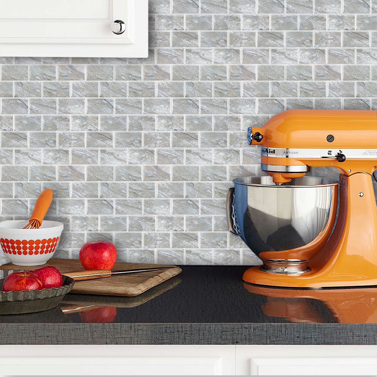 Imitation Marble Pattern 3D Effect Wall Stickers Kitchen Waterproof And Splash-proof Backsplash Home Renovation Decoration