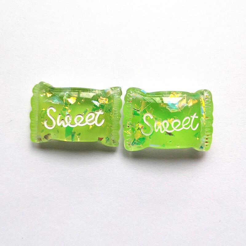 10 stücke Schleim Charms Candy Süße Zucker Polymer Schleim Box Spielzeug Für Kinder Charms Modellierung Ton DIY Zubehör Für Kinder: Green 10 Pieces