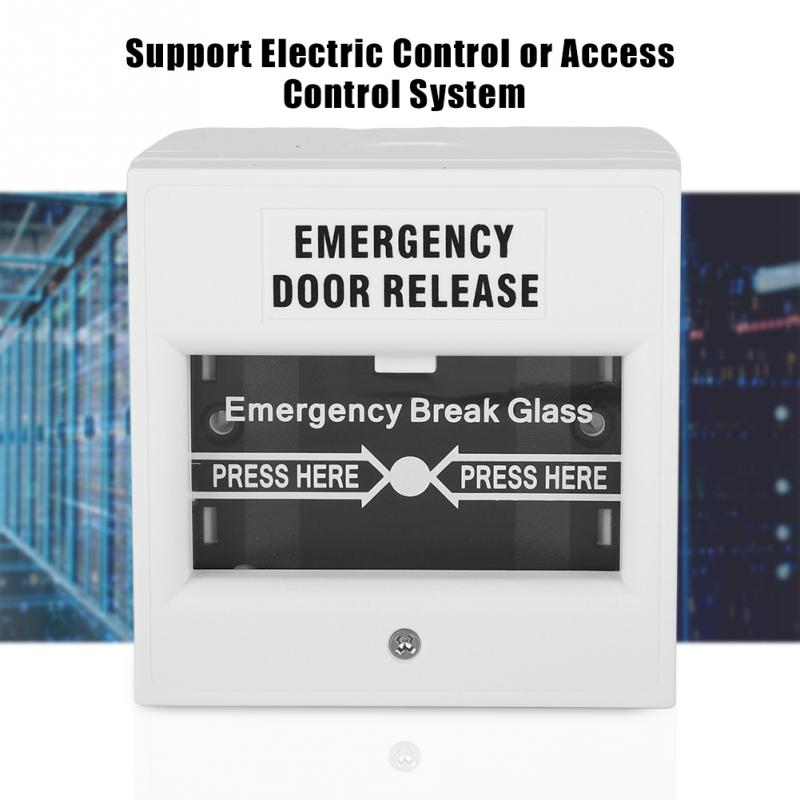bouton d'alarme de rupture de verre de sécurité d'alarme incendie de libération de porte de secours matériaux ignifuges blanc