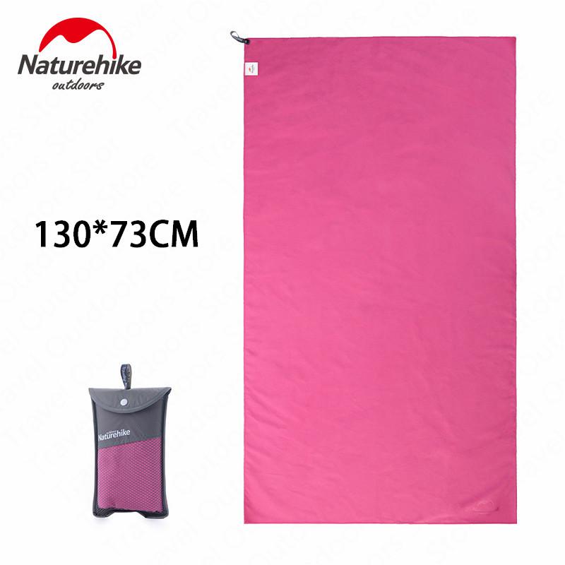 Naturehike-Toalla de microfibra de natación, 3 colores, 80x40cm, 130x73cm, ultraligera, absorbente para exteriores, Toalla de baño de secado rápido para ciclismo de agua: 130cm-Pink