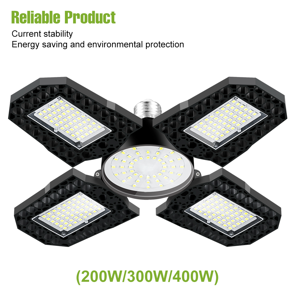 200w led-garagepære  e27/e26 lamper 100w deformerbar foldbar til hjemmelager 150w værksted, kælder  ac85v-265v 3000k/6000k
