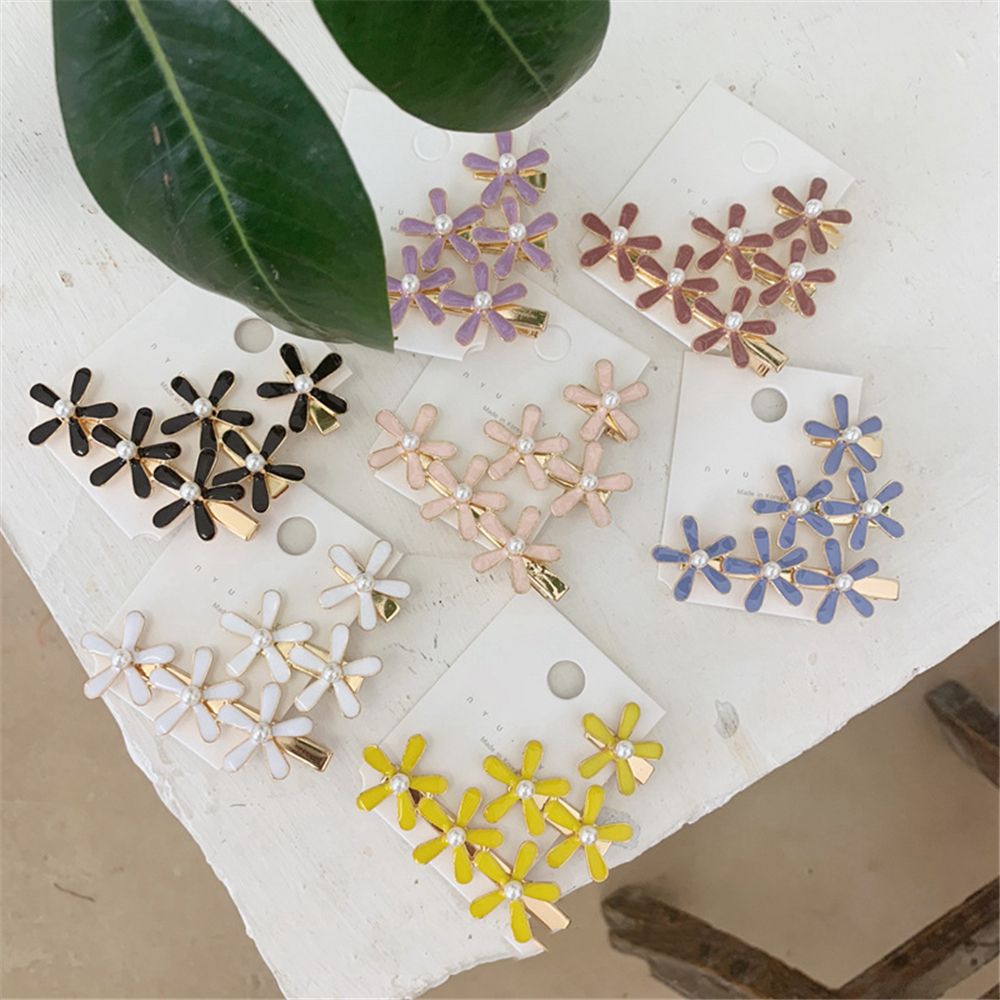 Fransk flicka pärla blomma metall hårklämma hårnål söt huvudbonad för kvinnor hårspännen hårspänne styling verktyg tillbehör