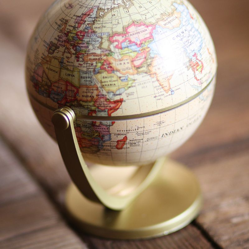 Globo de edición en inglés Vintage, decoración del mapa del mundo, globos de tierra con Base, decoración de oficina y hogar para Aula de Geografía