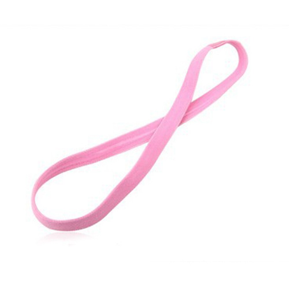 1 pz fasce per le donne calcio Yoga fasce per capelli puri antiscivolo gomma elastica sottile sport fascia uomo accessori per capelli copricapo: Colore rosa