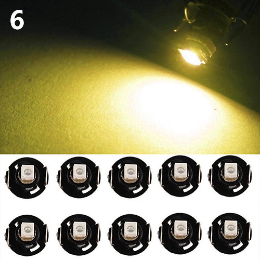 10 Pcs T4.2 12V LED Bulb Car Instrument Dashboard Meter Panel Lights Lamps Automotive Interior Decorative Light: Yellow