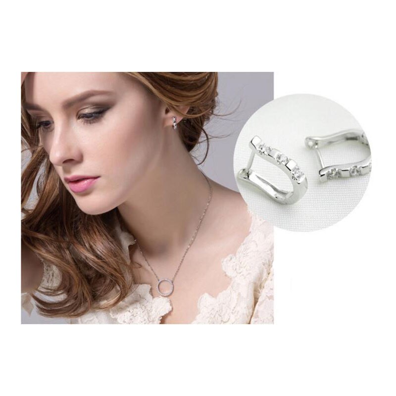 Pendientes 925 Sterling Zilveren Oorbellen Harp Zirkoon Studs Paard Schoen Oorbellen Voor Vrouwen oorbellen boucle d' oreille