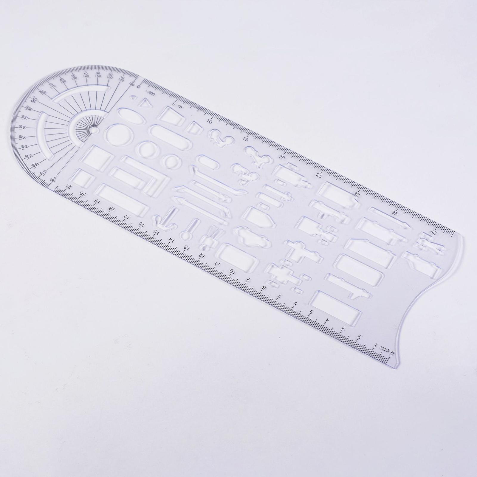 Plastic Drawing Ruler Traffic Accident Symbols Drawing Template Office School Stencils Multifunctional Draft Ruler Accessories