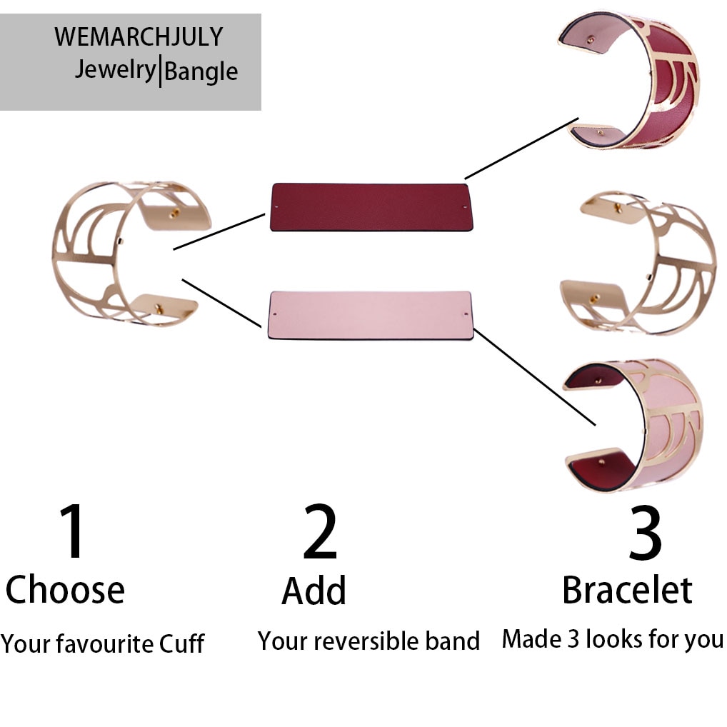 40mm utbytbara vändbara armband för kvinnor med guldfärgad blomformad lädermanschett armband charm armband femme