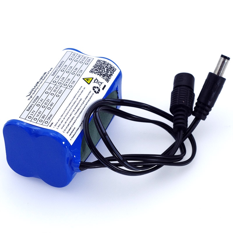 Liitokala Beschermen 7.4 V 5200 Mah 8.4 V 18650 Li-Ion Batterij Fietsverlichting Hoofd Lamp Speciale Batterij dc 5.5*2.1Mm + 1A Charger