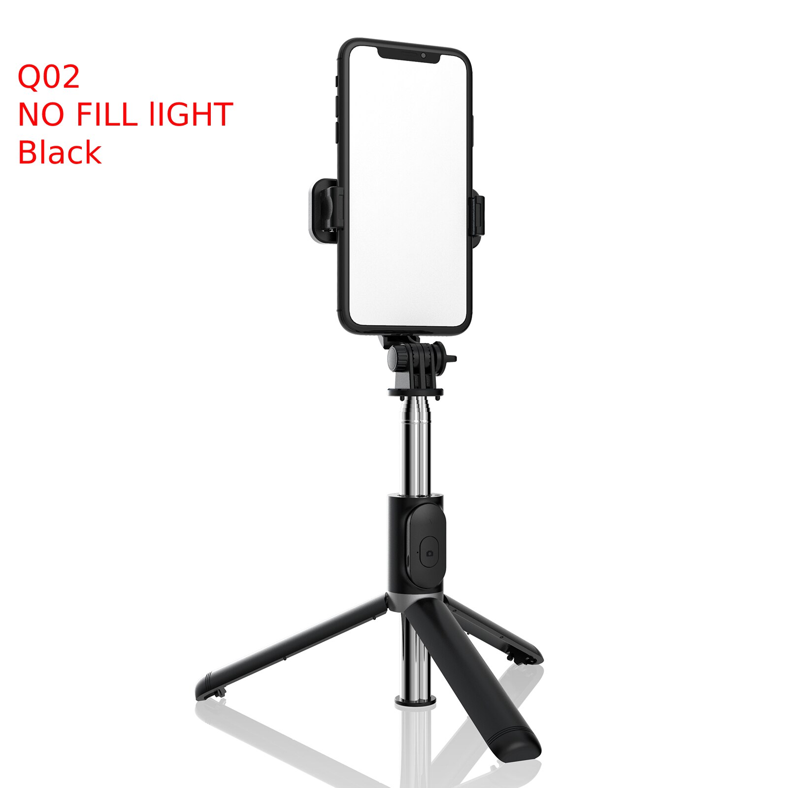 Selfie Stick 3 In 1 Wireless Bluetooth Selfie Stick Foldable Mini Tripod With Fill Light Shutter Remote Control For Ios Android: Black