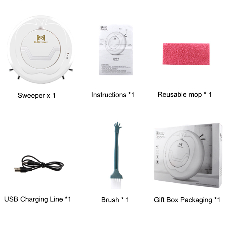 Robot Vacuum Cleaner - USB Rechargeable - Low Noise - Smart Sweeping Machine