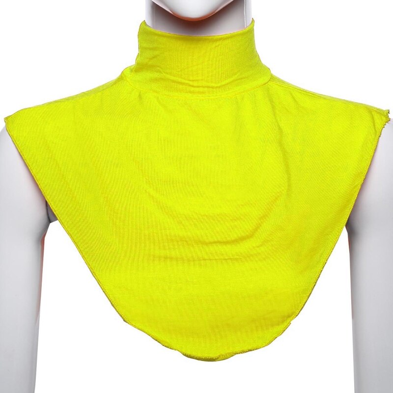 Women Turtleneck Dickey Muslim Modal Detachable Half Top Solid Color False Collar Islamic Hijab Extension Neck Cover: Yellow