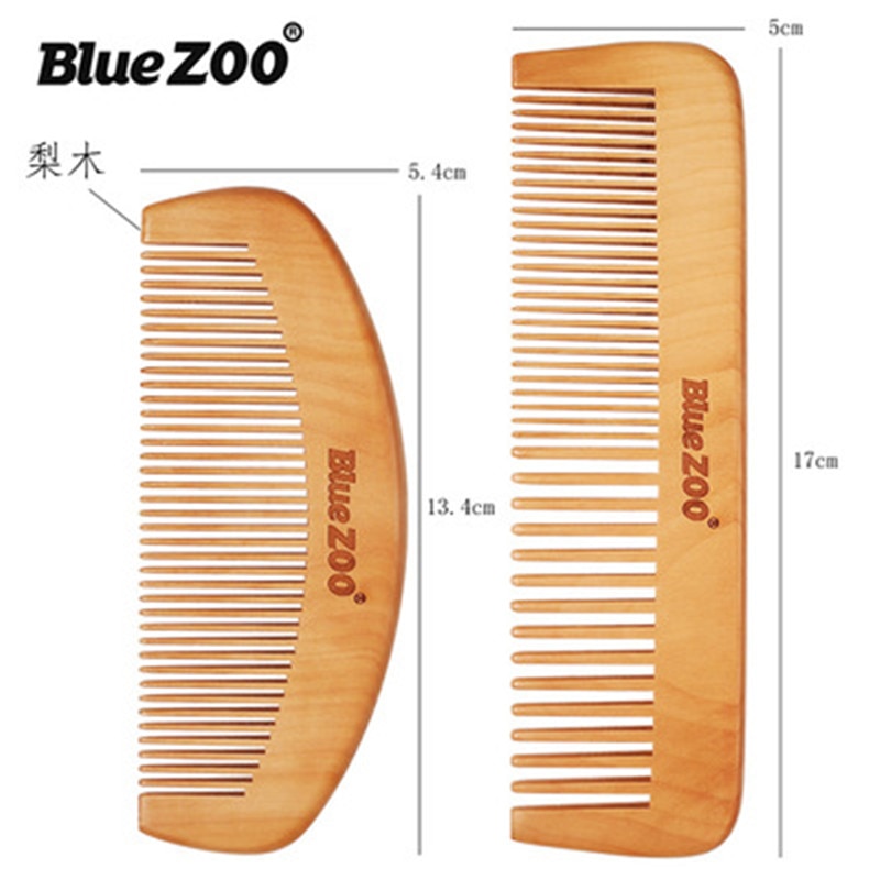 Natural Pearwood Comb Durable Wide and Fine Teeth Combination Comb 17CM Hair and Beard COMB Grooming