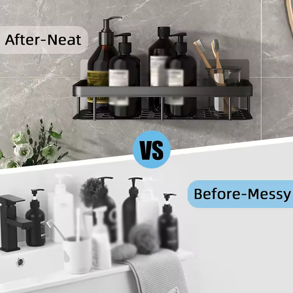 Badkamer Plank Make-up Organizer Aluminium Shampoo Rek Douche Plank Badkamer Accessoires Geen Boor Wandplank