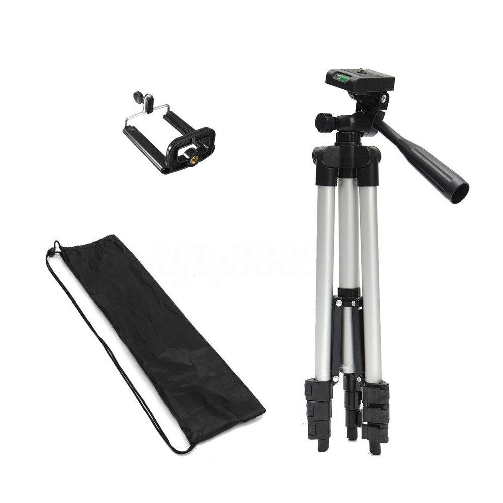 360 Horizontal Telescopic Camera Tripod Stand Ultra-portable Aluminun Adjustable Holder Phone Tripod Stand Mount 100cm
